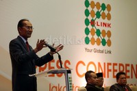 Presiden Direktur PT K-Link Indonesia Md Radzi Saleh memberikan sambutan.