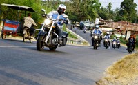 Hari pertama para bikers melalap rute Danau Toba, Parapat, Tebing Tinggi, Medan dan bermalam di Langsa, Aceh dengan jarak 367 km.