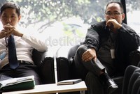 Sukatma telah tiba di KPK sekitar pukul 10.15 WIB dan tanpa banyak berkomentar langsung masuk ke lobi KPK. Lamhot Aritonang/detikFoto.     