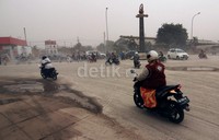 Kondisi di kawasan Purwosari, Solo. Pemkot setempat meliburkan anak-anak sekolah selama dua hari, Jumat dan Sabtu.