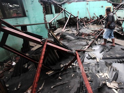 Bangunan Sekolah Rusak Terkena Abu Vulkanik