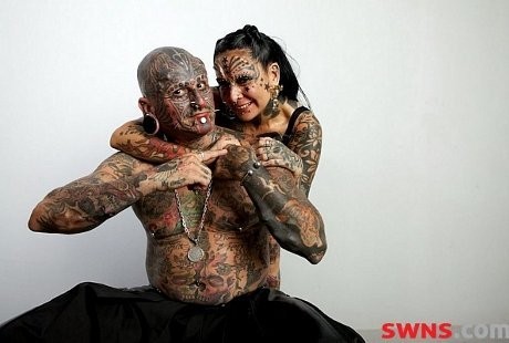 Pasangan dengan Tato Terbanyak Sejagat, 90 Persen Tubuhnya Tertutup Tinta