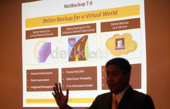Symantec Indonesia meluncurkan produk baru di Jakarta, Selasa (18/2/14).