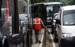 TransJakarta Mogok di Depan Gedung KPK