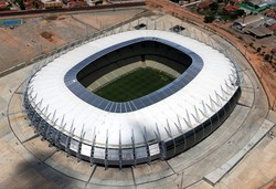 Estadio Castelao yang terletak di Fortaleza. Stadion ini berkapasitas 64.846 tempat duduk. AFP/Yasuyoshi Chiba.