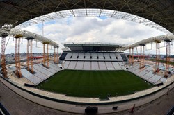 Arena Corinthians di Sao Paulo. Stadion ini berkapasitas 68.000 tempat duduk. AFP/Christophe Simon.