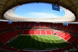 Estadio Nacional Mane Garrincha. Stadion tersebut berkapasitas 72.000 tempat duduk. AFP/Christophe Simon.