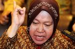 Ekspresi Wali Kota Surabaya Tri Rismaharini