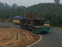 Foto ini diambil tanggal 19 Februari 2014. Di jalan lintas Jambi - Riau. (Foto: Virza).