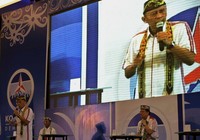 Pramono Edhie Wibowo berpidato saat debat bernegara konvensi Capres Partai Demokrat.