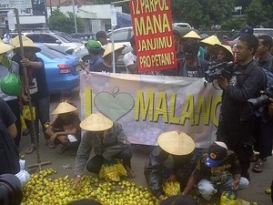 Kantor Mendag Lutfi Diserbu 200 Petani Apel Malang