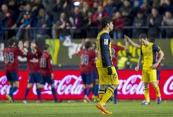 Saat melakoni pertandingan yang berlangsung di Estadio El Sadar, Atletico kebobolan tiga gol itu di babak pertama. Getty Images/Juan Manuel Serrano Arce.