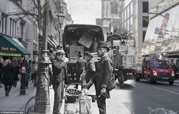 Zaman dahul dan zaman sekarang berpadu dengan apik berkat aplikasi StreetMuseum. Sayang aplikasi ini hanya bisa dipakai di kota London. (kredit foto: streetmuseum)