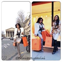     The orange box is my oxygen #paris_i'm_in_love, tulis Syahrini yang memang dikenal penggila brand fashion Hermes. (Instagram)