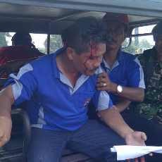 Polisi di Tuban Kena Pentungan Brimob Saat Simulasi Pemilu