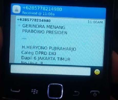Caleg Gerindra Mulai Kampanye Lewat SMS