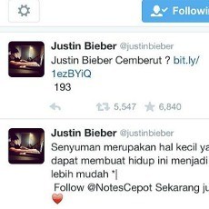 Akun Twitter Justin Bieber Dibobol Orang Indonesia?