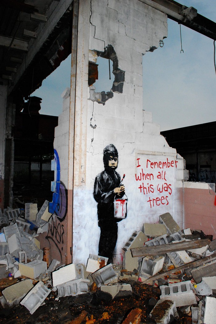 Mural Kontroversial Banksy Dijual di Detroit