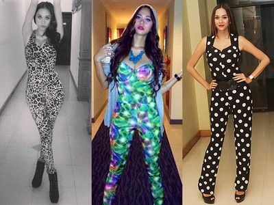 7 Gaya Seksi Aura Kasih dengan Jumpsuit