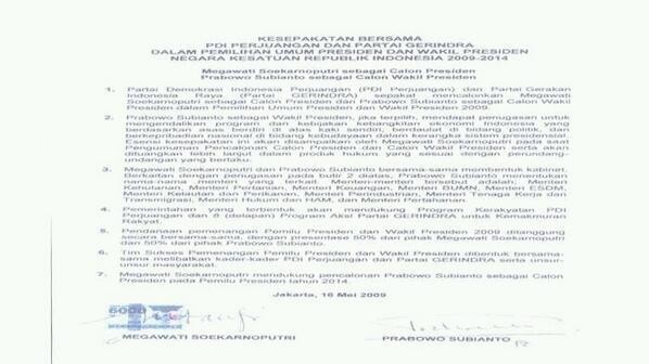 Gerindra Verifikasi Isi Naskah Perjanjian Mega-Prabowo yang Beredar