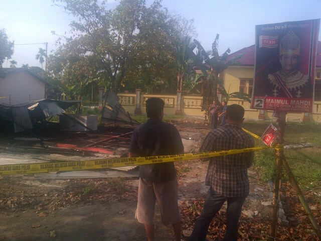 Posko Caleg Partai Aceh di Langsa Ludes, Diduga Dibakar OTK