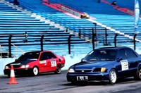 Taksi Rizkybas saat dibawanya balap lurus (Drag Race). (Pool/dok Rizky Basworo).