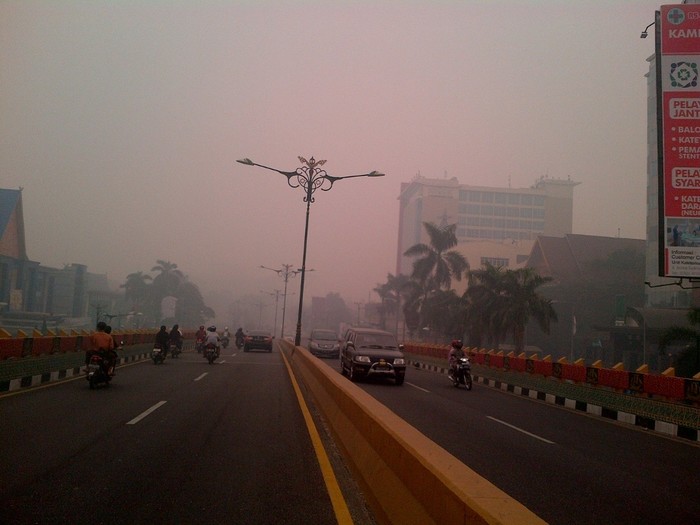 Sempat Hilang, Hari Ini Asap Tipis Mulai Muncul Lagi di Pekanbaru