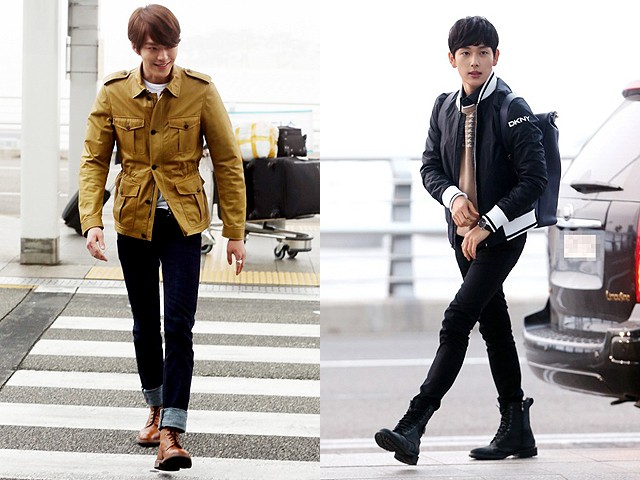 Gaya Kim Woo Bin vs Siwan ZE:A di Bandara, Siapa yang Lebih Keren?