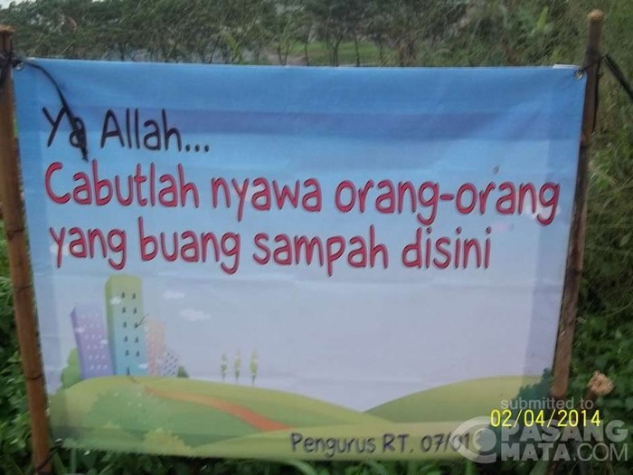 Jangan Buang Sampah Sembarangan Di Kebun Di Tangsel Atau