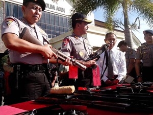 Razia Jelang Pemilu, Polisi Sita 503 Senjata Tajam dan 6 Senpi di Aceh