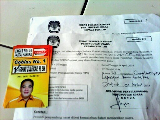 Contoh Desain Kartu Nama Caleg Demokrat