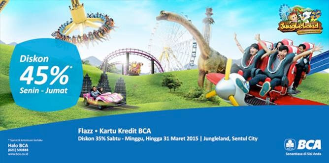 Diskon hingga 45% dengan Flazz dan Kartu Kredit BCA di JungleLand