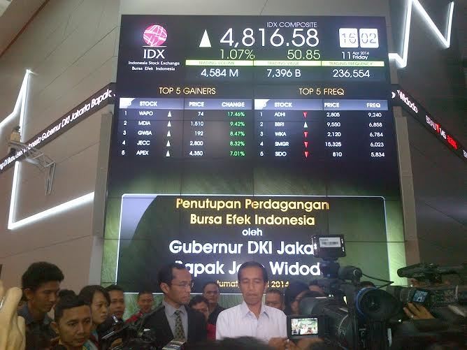 Tutup Perdagangan Saham, Jokowi: Saya Datang Bursa Naik 1%