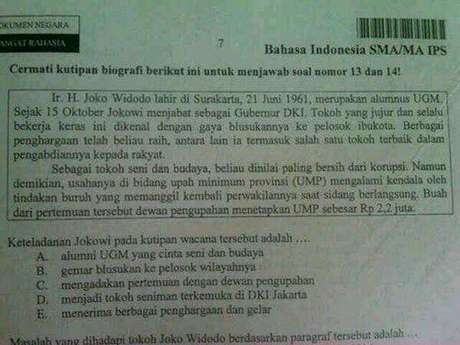 4 Tokoh Ini Bereaksi Tentang Lolosnya Soal Jokowi di UN