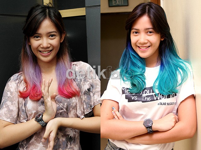 Dhea Seto Lebih Cocok Rambut Merah atau Biru?