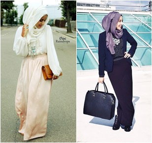 Hijab Style Gaya Edgy dengan  Rok  Panjang  Si Cantik Zaynah