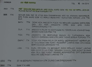 Ini Surat Lengkap Wakapolri: Mulai dari Soal Ajudan Sampai Rebutan Jabatan Kasat Lantas
