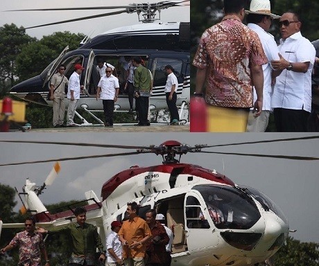 5 Gaya Prabowo dan Ical di Hambalang: Topi Koboi, Helikopter dan Lexus