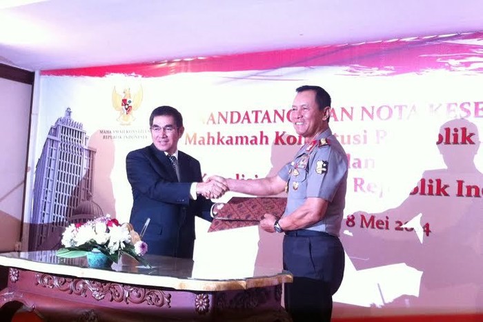 Polri dan MK Teken Kerja Sama Muluskan Pemilu 2014