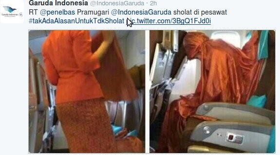Ini Tempat Salat Pramugari Garuda Indonesia Ketika Terbang