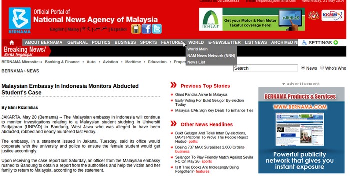 Mahasiswi Unpad Diperkosa Jadi Perhatian Pemerintah Malaysia