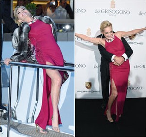 Foto: Tingkah Konyol Sharon Stone Selama di Cannes