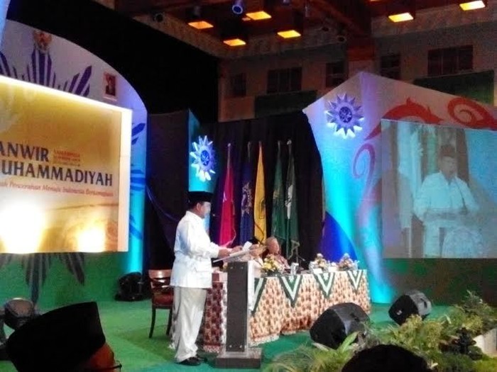 Di Tanwir Muhammadiyah, Prabowo Sindir Soal Mobil Rakitan