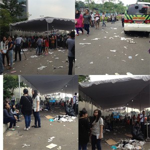 Duh! Sampah Menumpuk di Lokasi Penjualan Tiket Konser One Direction