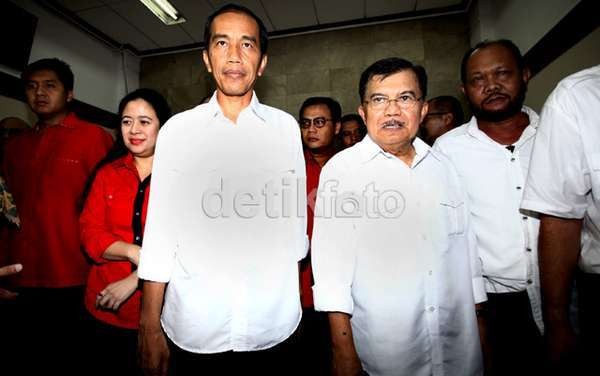 Mega dan Ketum Partai Koalisi Dampingi Jokowi-JK Ambil Nomor Urut di KPU