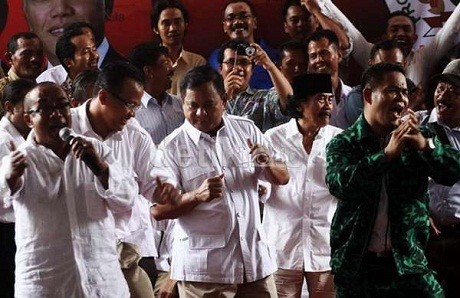 Usai Deklarasi, Prabowo Naik Panggung dan Joget Bareng Judika