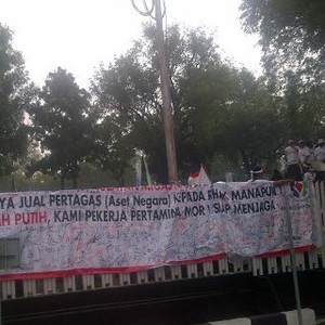 Pegawai Chevron dan PetroChina Ikut Demo Bareng Pertamina