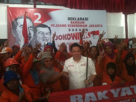 50 Petugas Kebersihan di Menteng Deklarasi Dukung Jokowi-JK