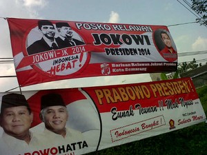 Spanduk dan Baliho Capres Cawapres Ramaikan Pantura Semarang