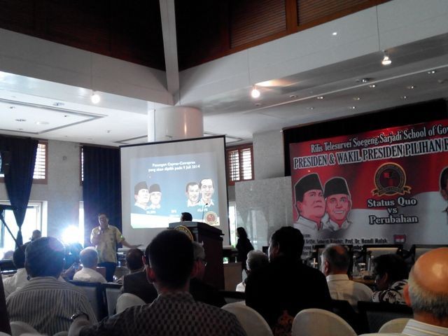 Elektabilitas Jokowi-JK Tembus 42,65%, Prabowo 28,35%